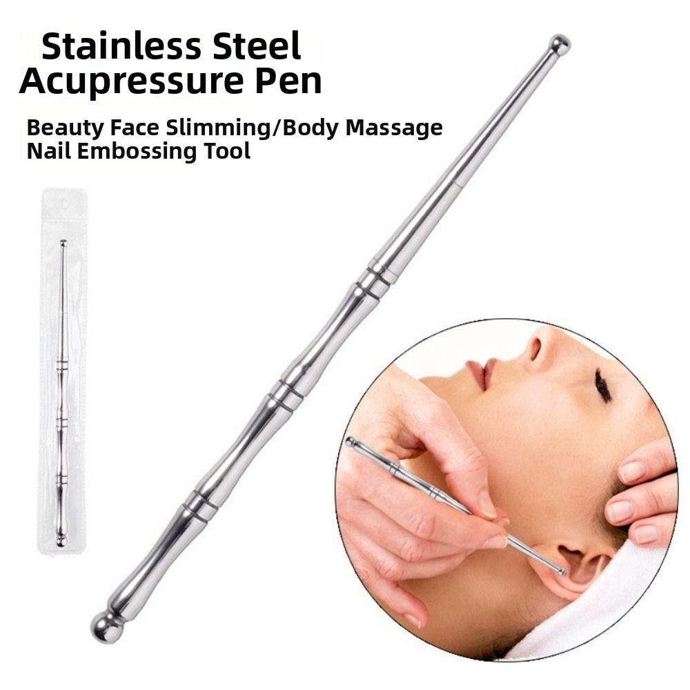 Women's Gifts Stainless Steel Acupuncture Pen Relax Double Head Trigger Point Massager Tool Tightening Dredge Meridians Gua Sha Facial Tool for Eyes, Face, Feet, Arms, Back, Neck