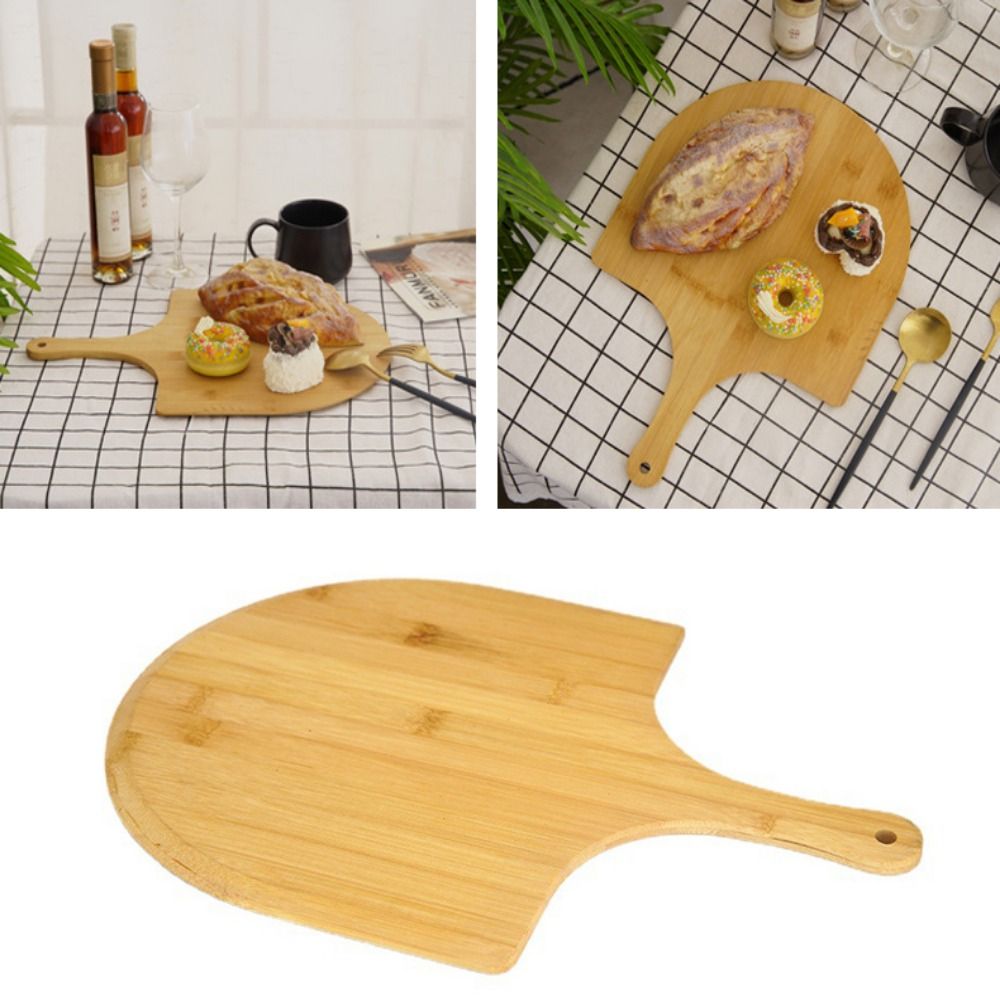 Premium Smooth Long Handle Pizza Peel Nonstick Durable Wooden Pizza Paddle Bamboo Wood Easy Storage Serving Board Baking Tool