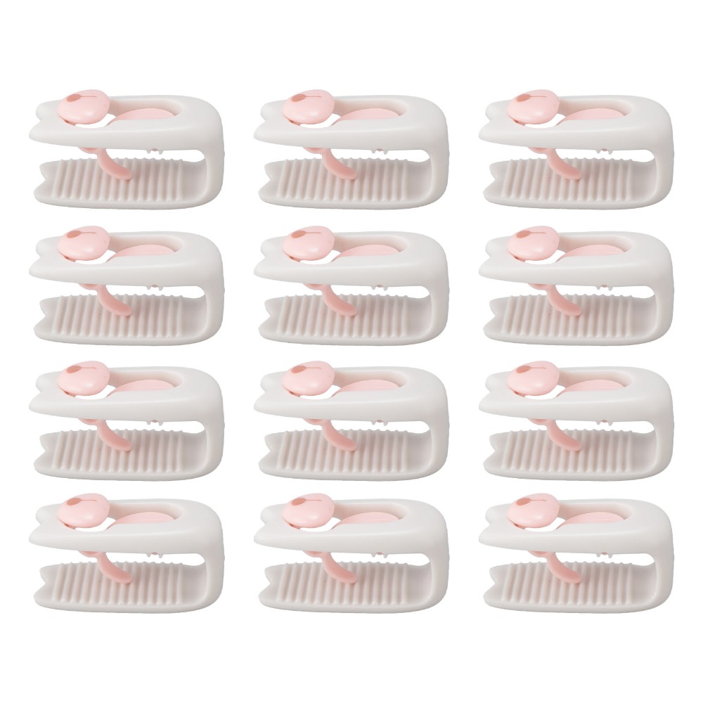 12Pcs Cute White/Pink/Blue Duvet Clips Bear Shape Easy Install Comforter Fasteners Prevent Shifting Simple Design Down Quilt Clips Down Quilt