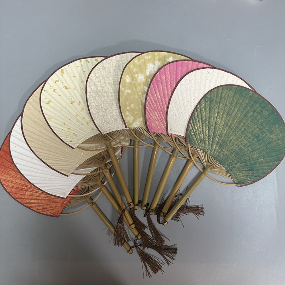 Portable Vintage DIY Xuan Paper Fan Classical Handmade Hand Painted Fan Exquisite Blank Round Fan Painting