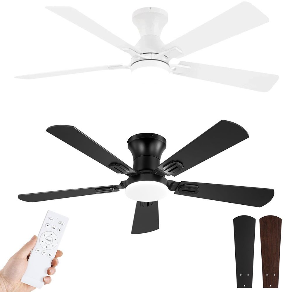 LED Light Remote Control Ceiling Fan with Light 3-Speed Dimmable Ceiling Fan Lamp Quiet Noiseless 5-blade Ceiling Fan Lamp Bedroom