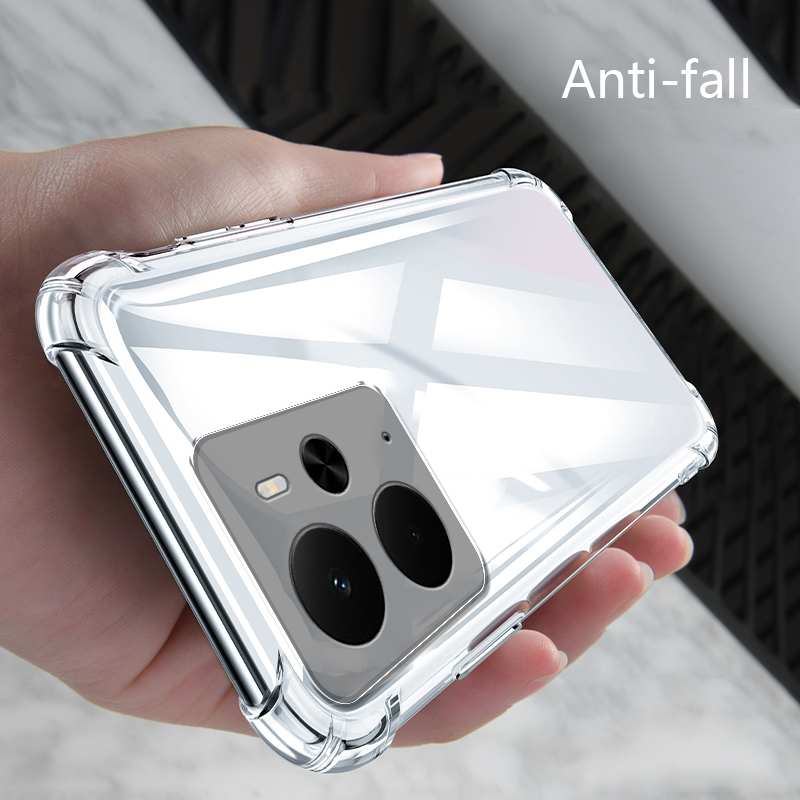 Sroof Casing For Realme 14 New transparent airbag four corners drop-proof all-inclusive phone case