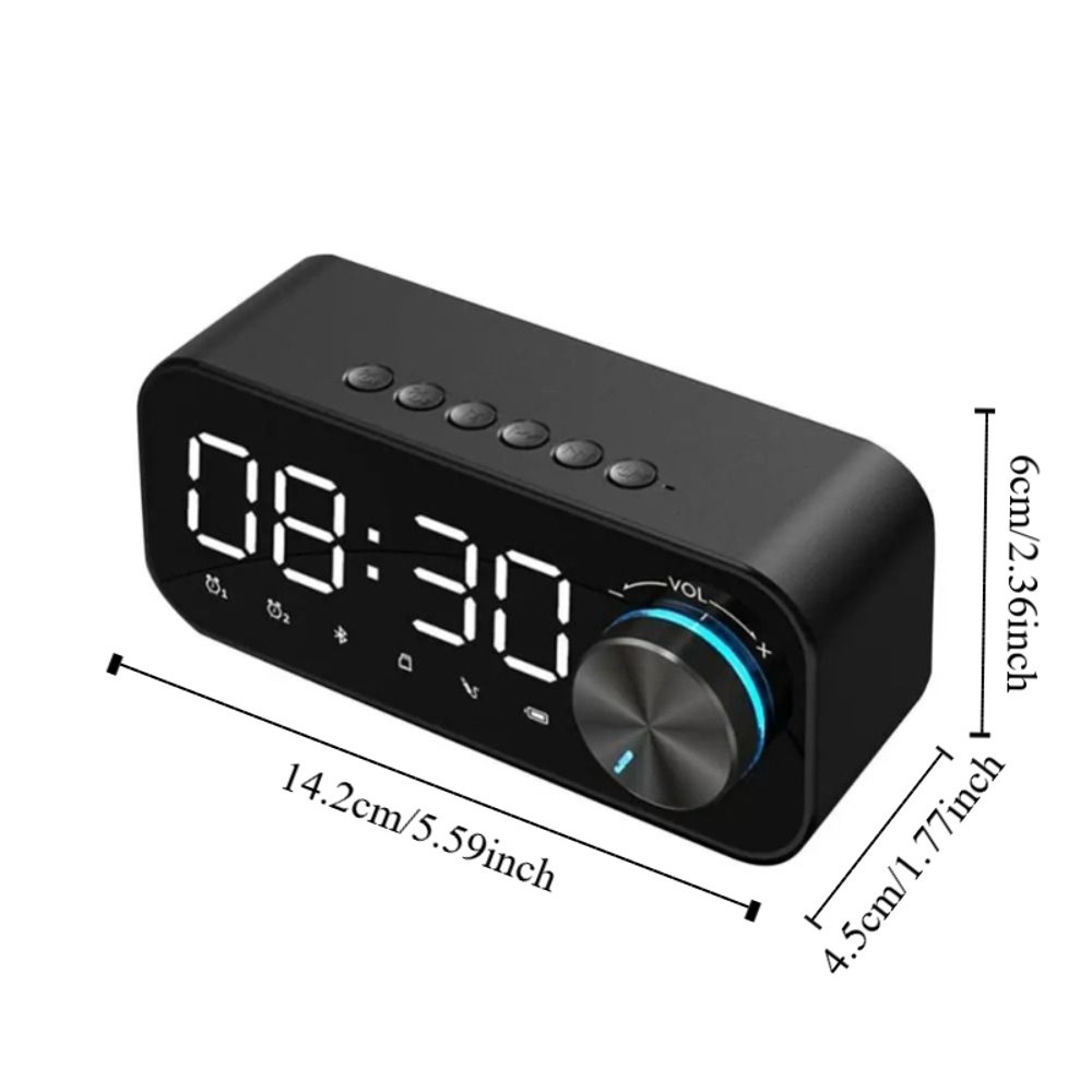 Multifunctional Digital Display Bluetooth Speaker Stereo Sound Portable Alarm Clock Mini LED Mirror Clock Home