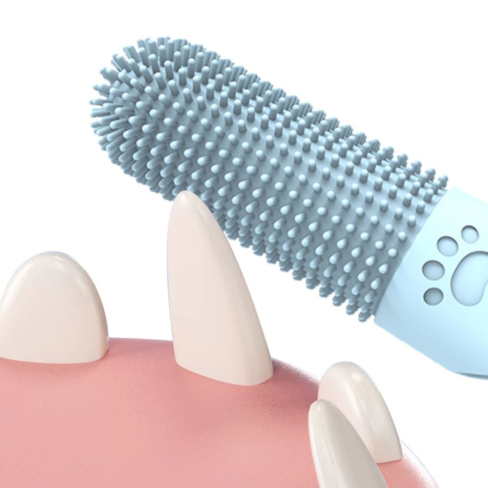 Brush Tool Silicone Pet Cleaning Fingertips Super Soft Nontoxic Pet Toothbrushes 360° Cleaning Durable Cats Mouth Cleaner Dental Care