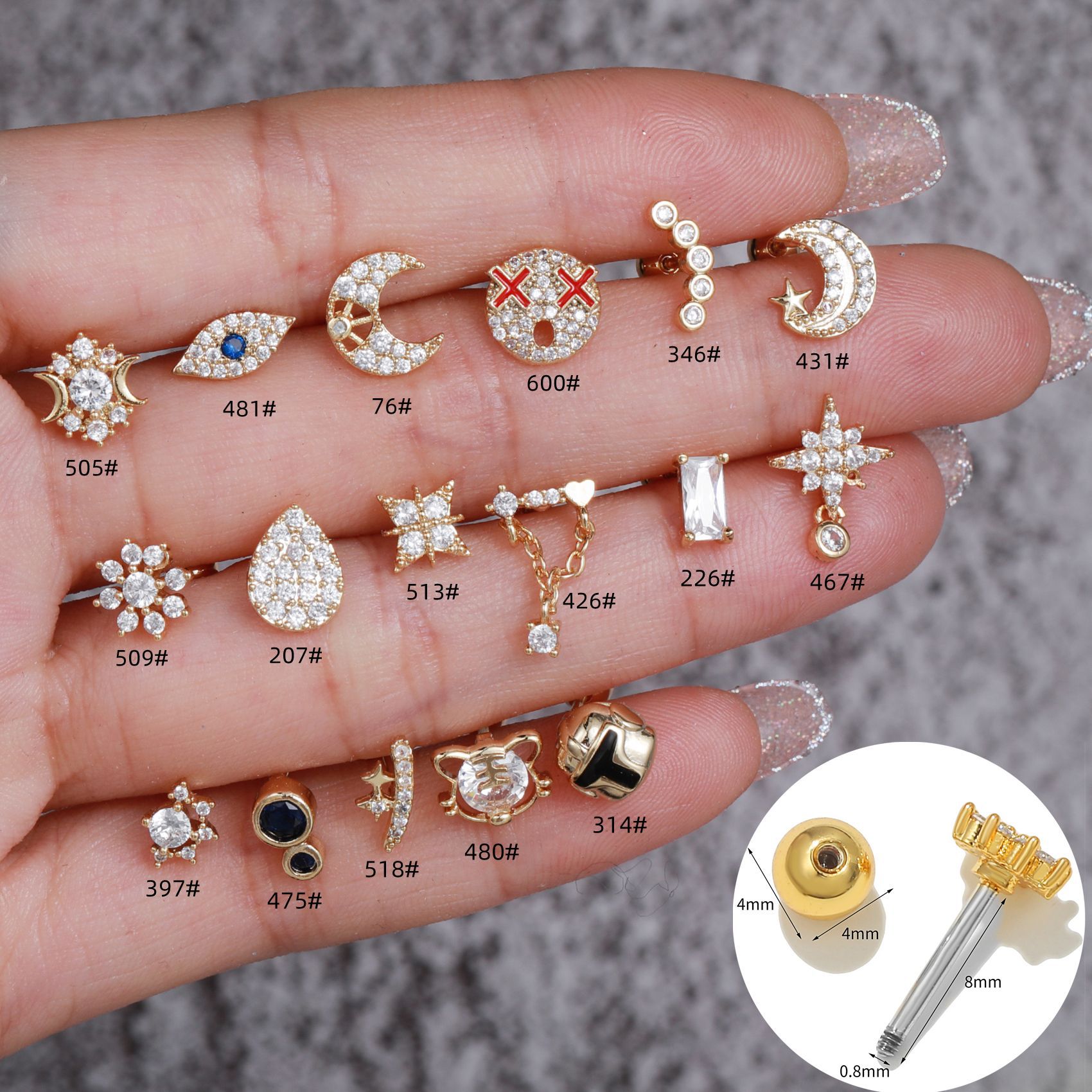 【Quality certifications】Simple Geometry Earrings Women 2023 Niche Sweet Cool Ear Bone Nail Spice Girl High Quality
