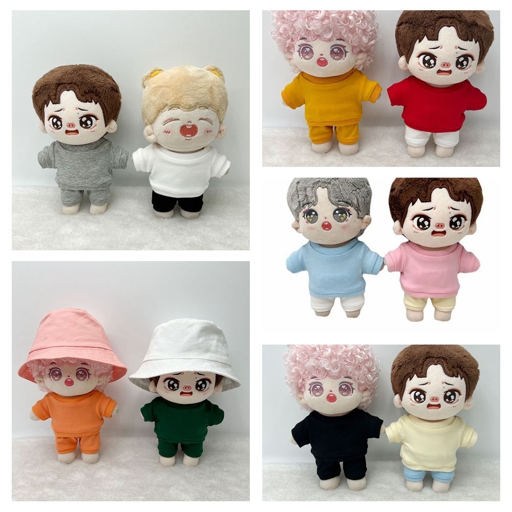 Hoodie T-shirt Doll Cotton 20cm Doll Clothes Shirt Solid Color Sweater Pants No Attributes Doll Clothes Fashion Style High Quality 20cm Baby T-shirt 20cm Doll
