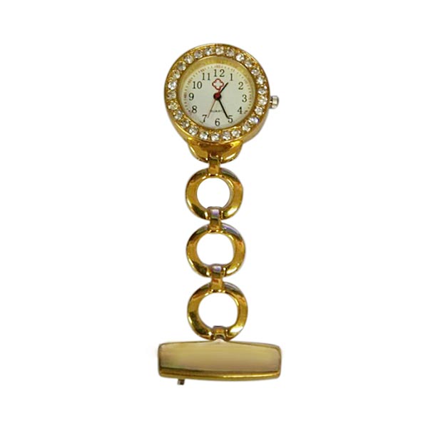 Luxury Diamond Stainless Steel Nurse Brooch Pocket Watch Quartz Clasp Chain Fob Watches LXH