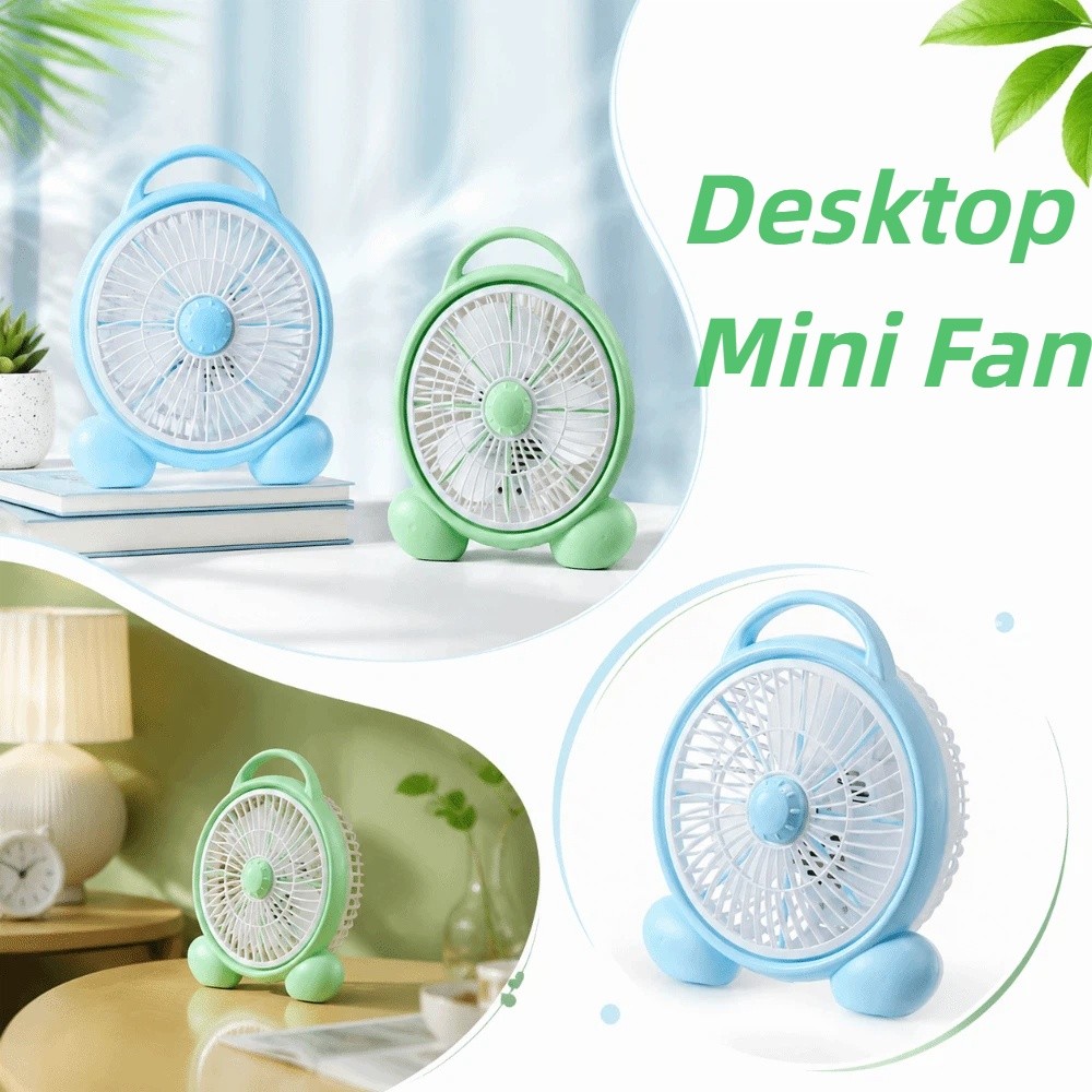 Table Fan Rechargeable Power Supply Rechargeable Mini Desk Fan Low Noise Compact Design Portable Small Table Fan Space-Saving Lightweight Quiet Personal Cooling Fan Home