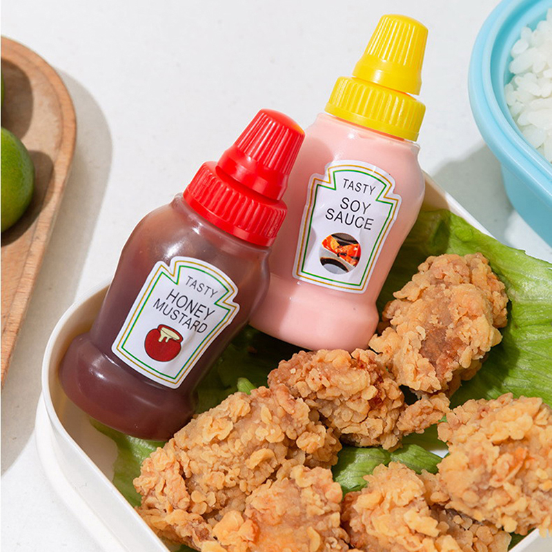 Mini 40ML Portable Small Sauce Container Tomato Gravy Boat Salad Dressing Oil Spray Bottle Ketchup Honey Mustard DD7