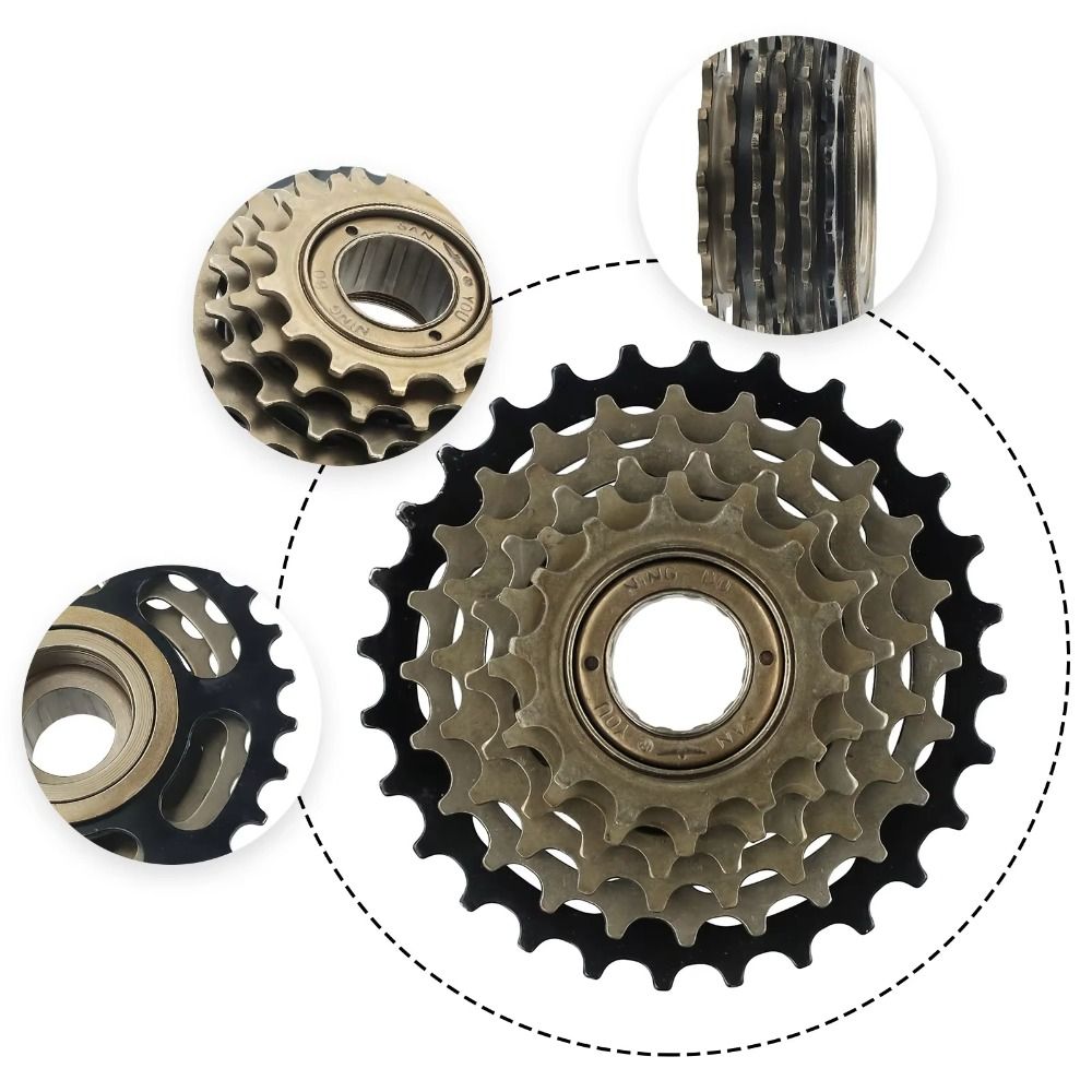 Replacement 7 Speed Bike Freewheel High-Carbon Steel Low Noise Freewheel Cassette Sprocket Smooth Shifting 14T-28T Bicycle Freewheel Riding Part