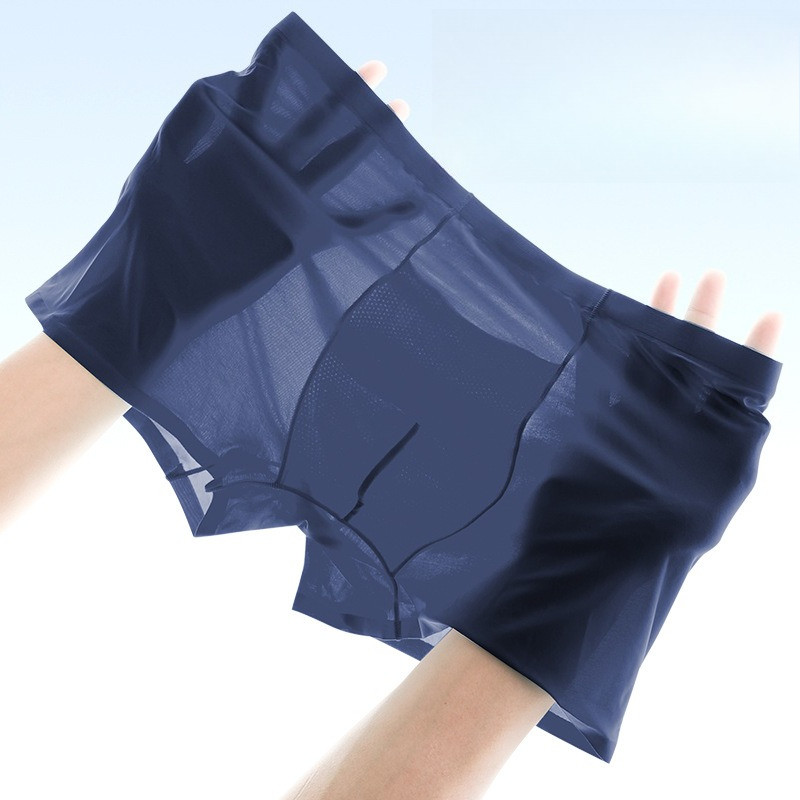 New Men's Underwear Wholesale Ice Silk Seamless Boxers Antibacterial Breathable Sports Summer Thin Comfortable Pants 7005