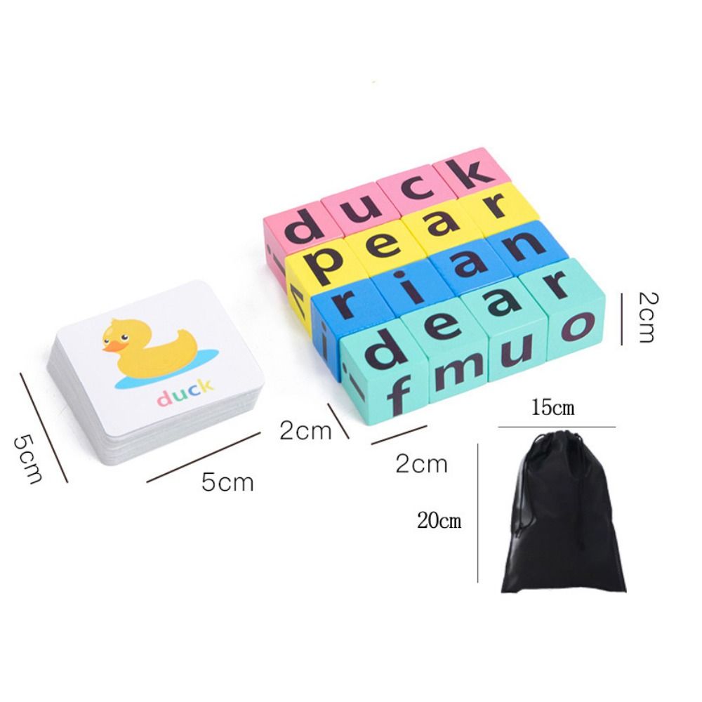 Cognition Games Wooden Matching Game Flash Cards Literacy Flashcards Word Spelling Game English Words Card Alphabet Spelling Game Puzzle Game Letter Spelling Block