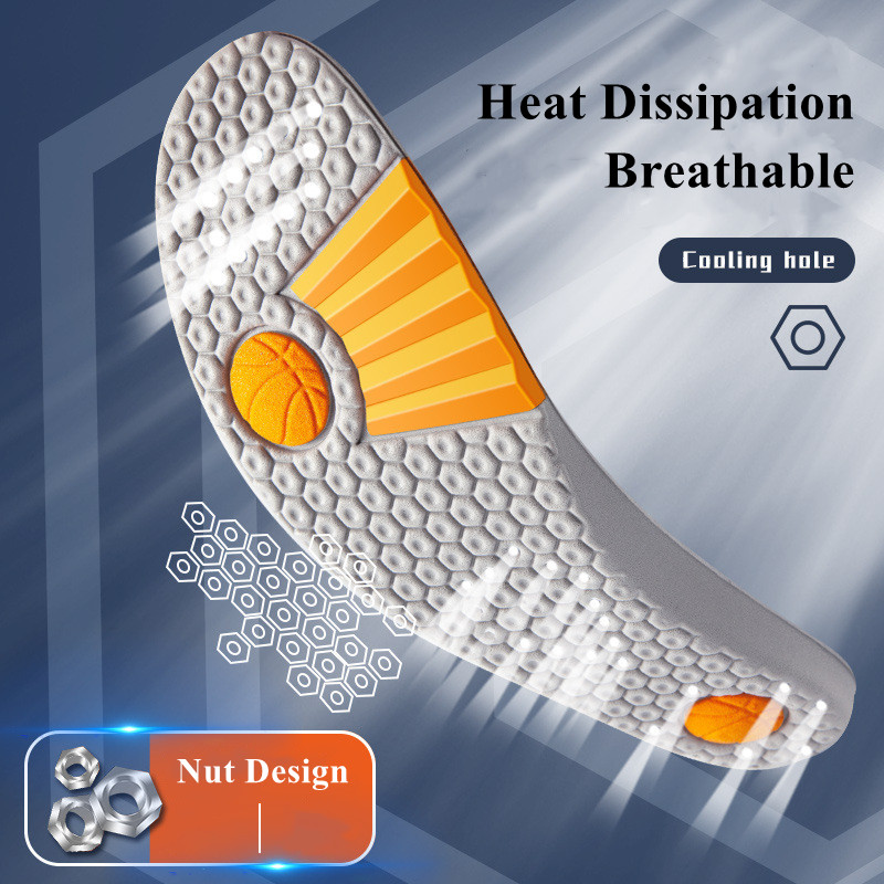 PU air cushion sports insoles Soft Comfort Shoes Pads Running Shock Absorption Shoe Sole Men Women arch support insole 1Pair
