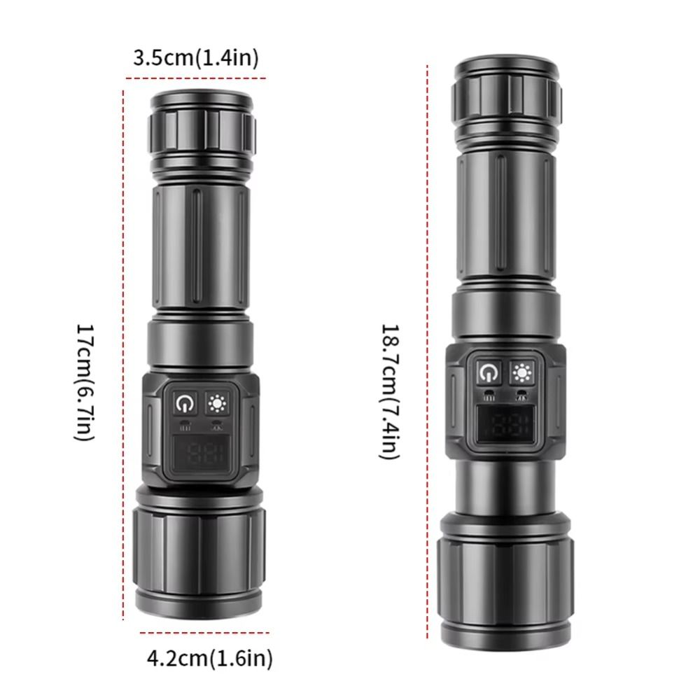 Strong Light 30W Power LED Rechargeable Flashlight 2000 Lumens Shockproof COB Light Flashlight Portable Design Zoomable Function High Lumens Flashlight Emergency Lighting
