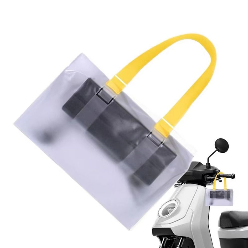 Foldable UV Protection Motorcycle Charger Waterproof Bag Thicken Dustproof Electric Scooter Charger Pouch with Hanging Handle Large Bottom Opening Plug Socket Protection Organizer Outdoor Use