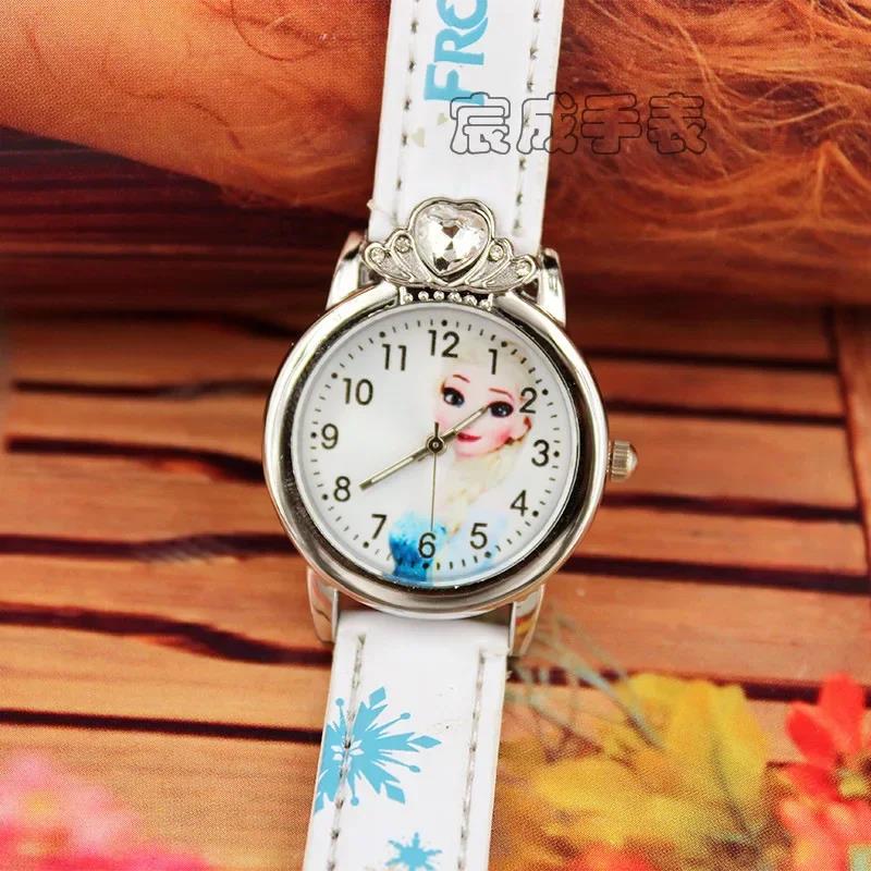 Wenefang Fashion New Frozen Luxury Girls Watches Fashion Diamond Crown Cartoon Childrens Watch for Women Girls Kids Quartz Wristwatch Sofia Clock
