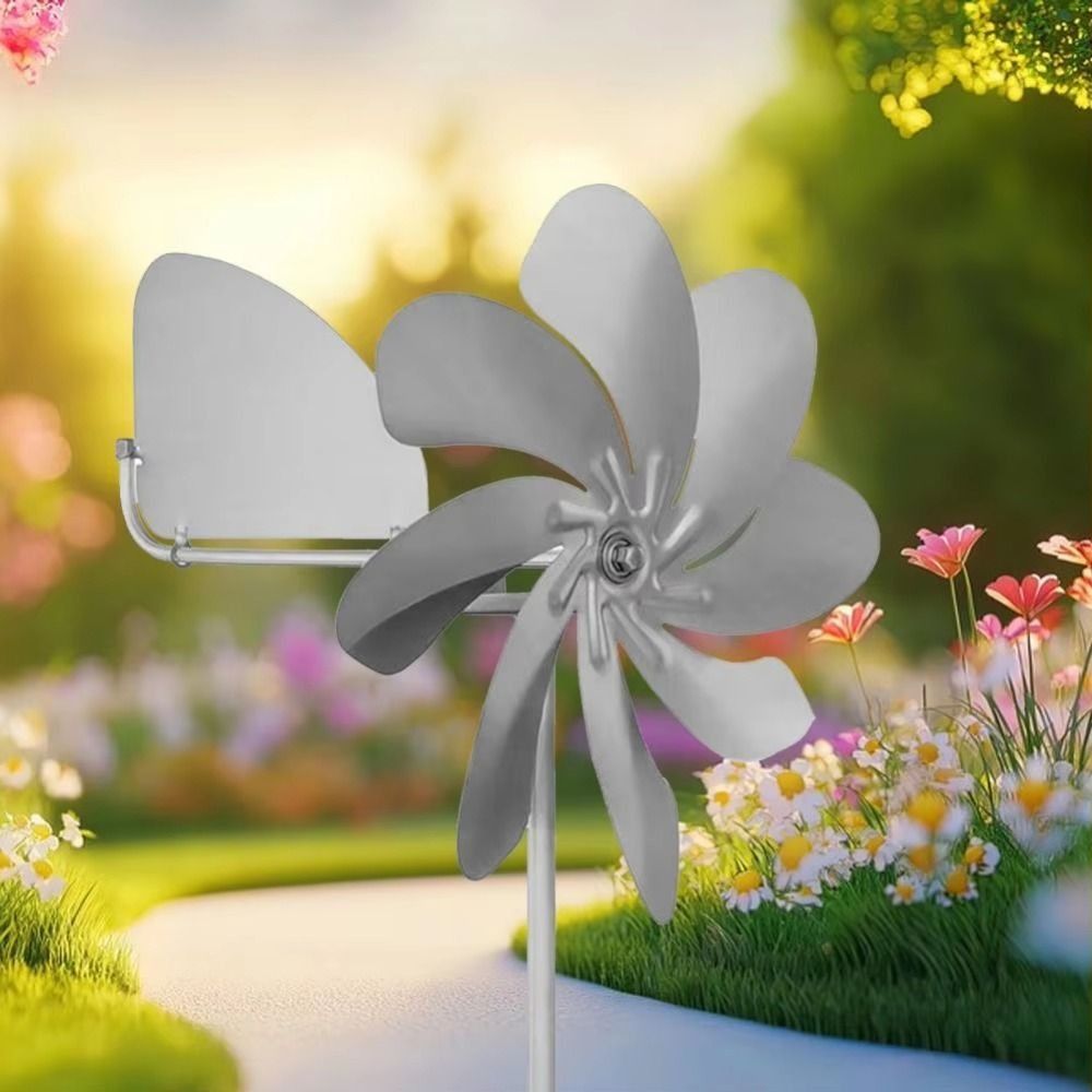Durable Removable Stainless Steel Windmill Waterproof Ball Bearing Metal Wind Spinner for Yard Corrosion Resistance Decorative Rotating Garden Pinwheels Lawn