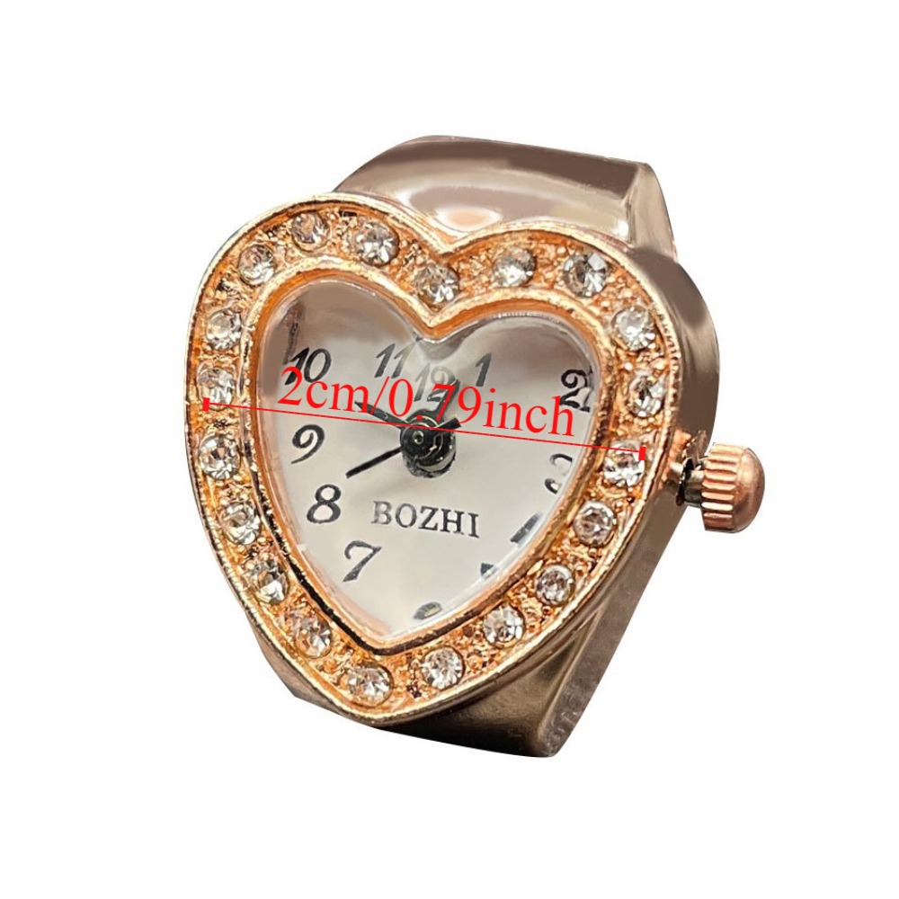 Personality Vintage Rings Jewelry Clock Mini Heart Shape Valentine's Day Gift Creative Adjustable Finger Watch Ring Man