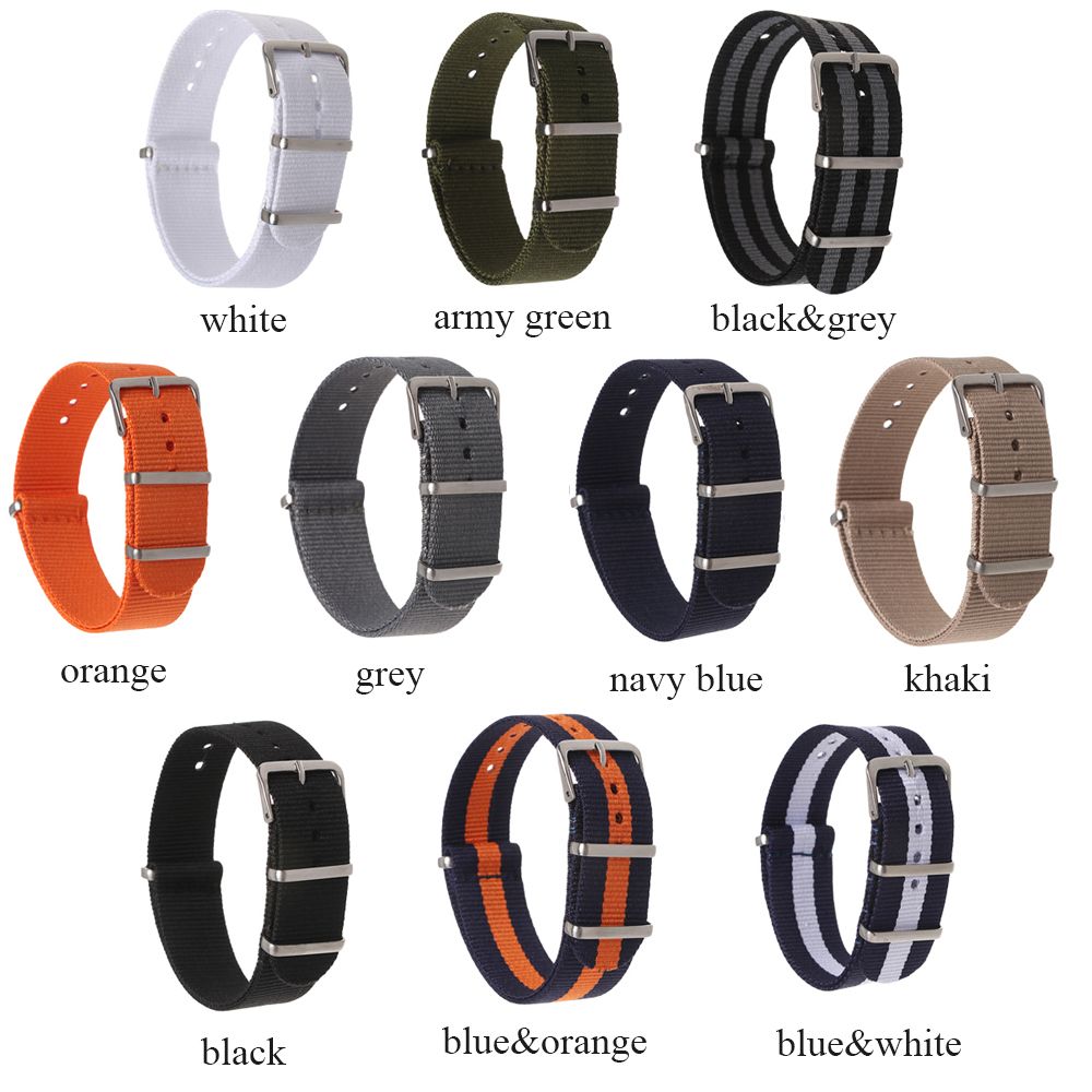 18 20 22 mm Durable Sport Women Man Watch Strap Loop Watchband Replacement Nylon Weaving Bracelet