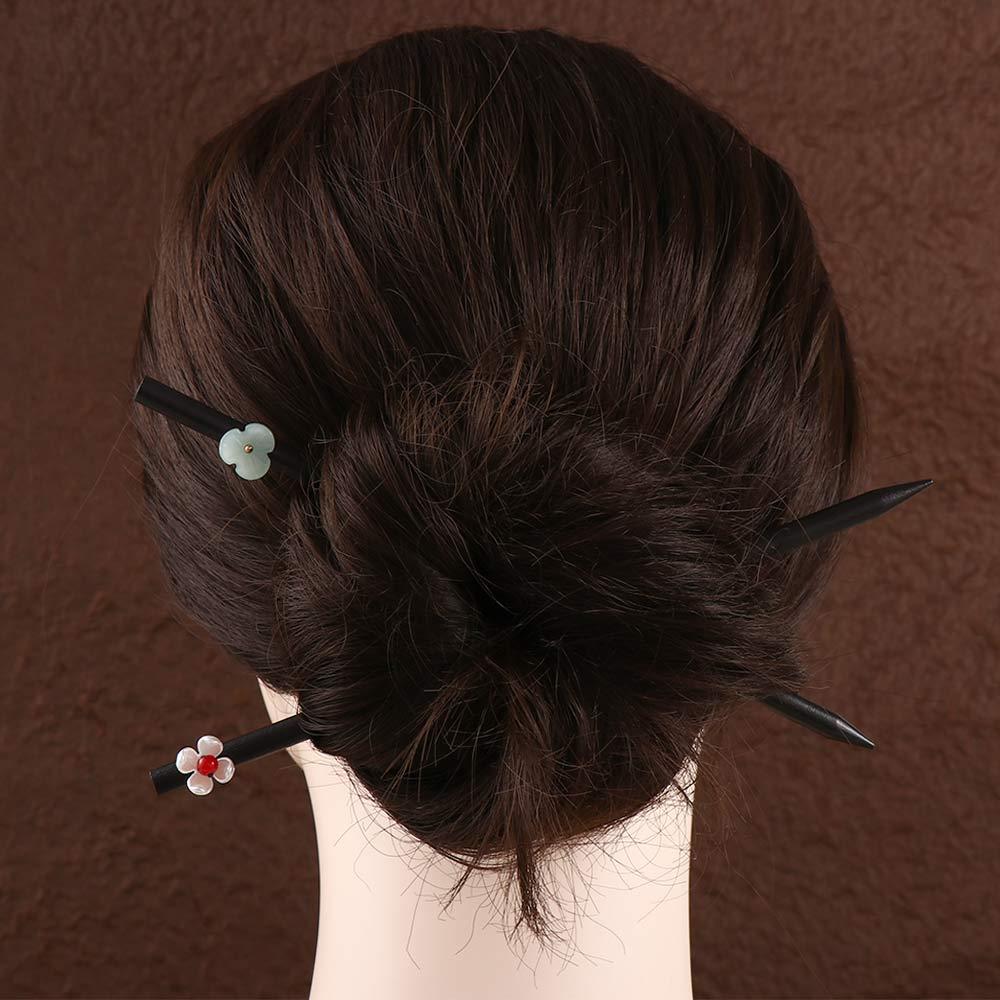 Ladies Headdress Vintage Simple Classic Disk Hair Hair Sticks Wooden Hairpin Hair Accessories Flower Hairpins