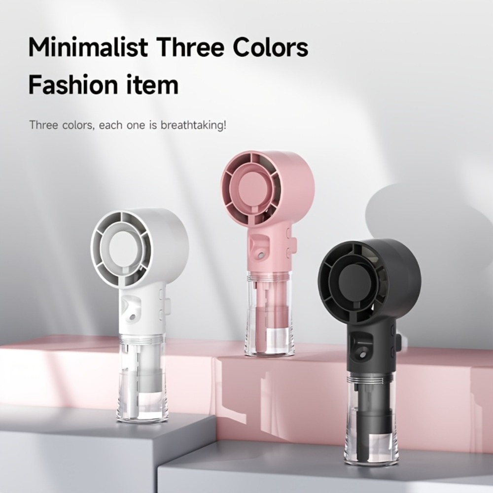 Nano Spray Rechargeable Portable Handheld Misting Fan with 4 Adjustable Speeds Long-Lasting Battery Mini Spray Fan Lightweight Compact Humidifier Spray Fan Camping