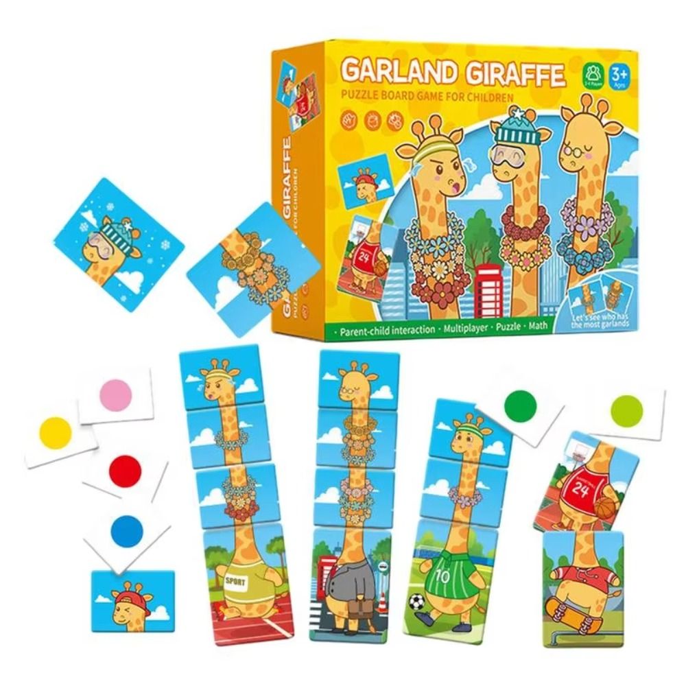Desktop Games Shape Animal Bus Stop Tabletop Game Jigsaw Developmental Toy Giraffe with Garland Math Games Cartoon 3D Toddler Color Sorting Toys Toddler Toys