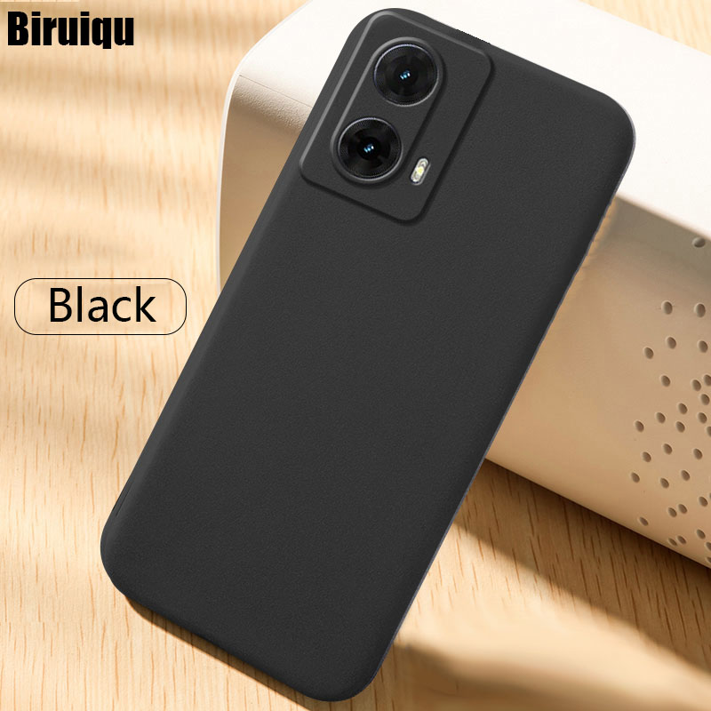 Biruiqu For Motorola Moto G85 Shockproof Anti Slip Soft TPU Sandstone Matte Back Case Cover