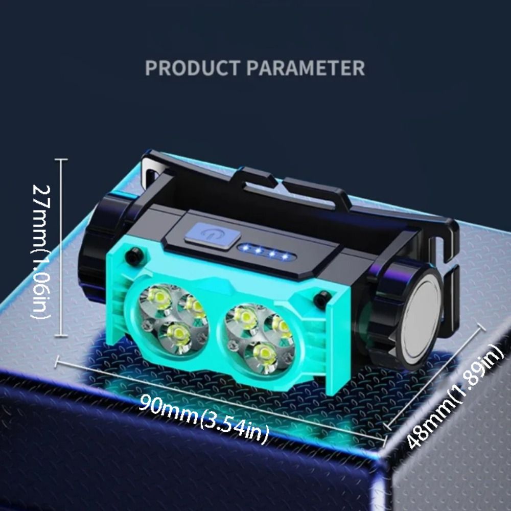 Portable Design Powerful 6 Core LED Headlamp Lightweight 109g Adjustable Angle Hands Free Headlamp Adjustable Beam Bright Beam Rechargeable Headlamp Camping