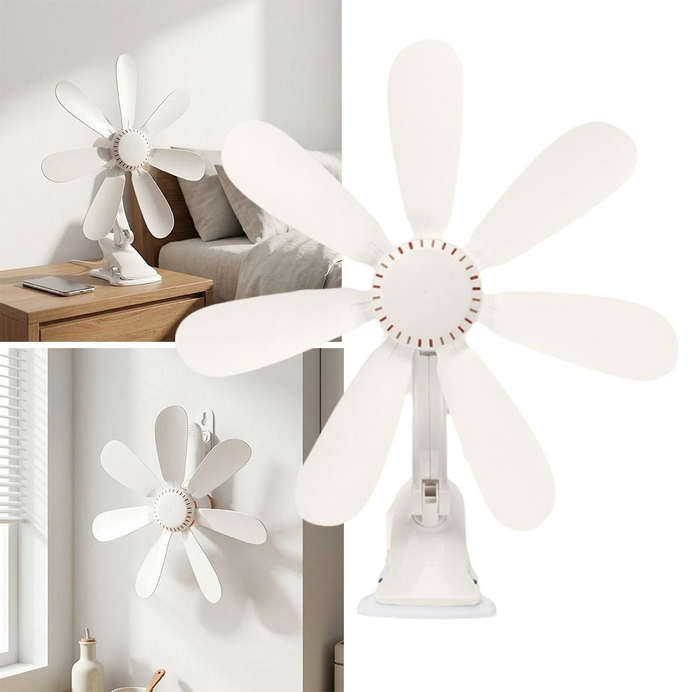 Cooling Strong Wind Portable Clip Fan Powerful Airflow Clip Fan Mini Quiet Fan Seven Leaves Quiet Operation Clip on Fan Office