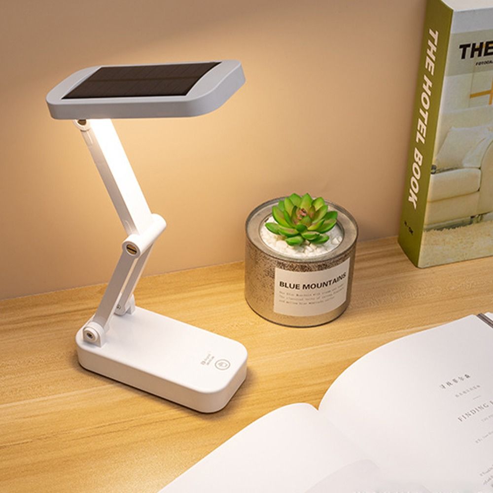 Multifunctional Foldable Solar Powered Desk Lamp Charging Touch LED Night Light Dimmable Portable Reading Light Bedside