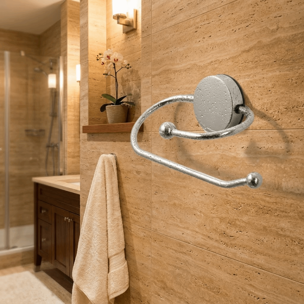 Durable Stainless Steel Bathroom Tissue Holder Rust-Resistant with Suction Cup Roll Holder Waterproof Wall Mounted Toilet Paper Storage Rack Bathroom