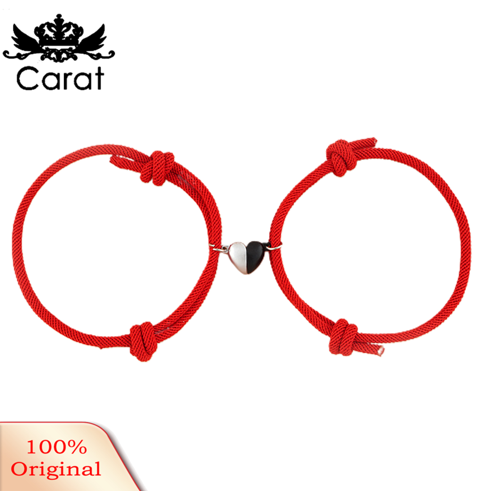 【Exclusive Discount】2Pcs Attractive Perfect Alloy Exquisite Magnetic Heart Couple Hand Chain for Use
