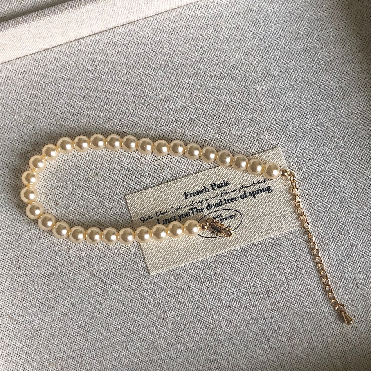 【Prices are Now don't beslow】Fashion All-match Shijia Bright Pearl Bracelet Women's Golden French Style High-end Beaded Bracelet Light Luxury Niche