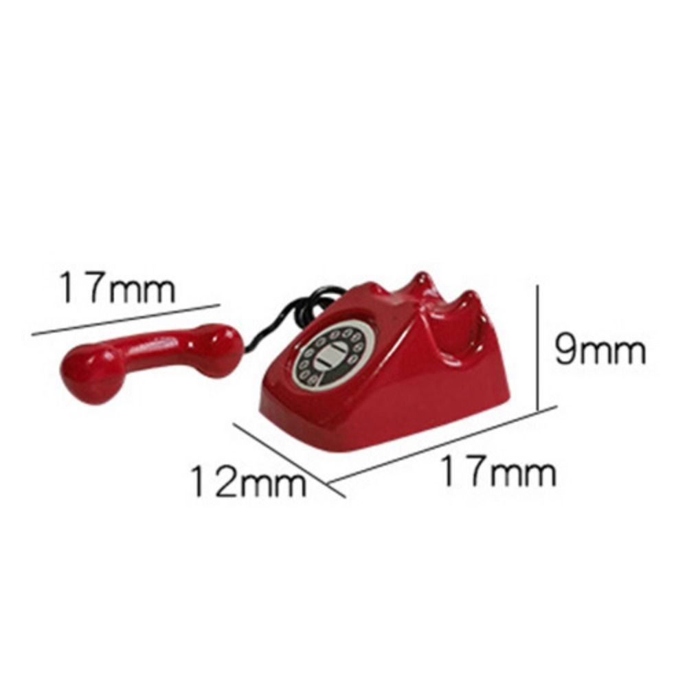 Children Pretend Play Toy :12 Doll House Miniature Simulated Telephone Rotary Vintage Dollhouse Miniature Phone Model Mini Phone Dollhouse Furniture Retro Telephones Model Dollhouse Kids Gift