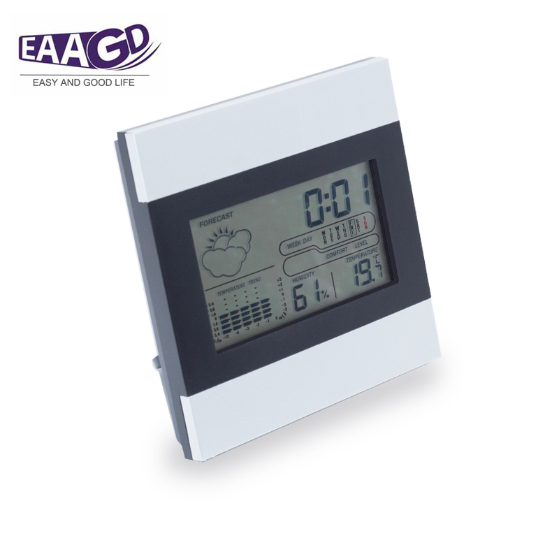 【New Trend】EAAGD Indoor Humidity Monitor Digital Hygrometer Monitor ,Large LCD Display with Calendar and Alarm Clock