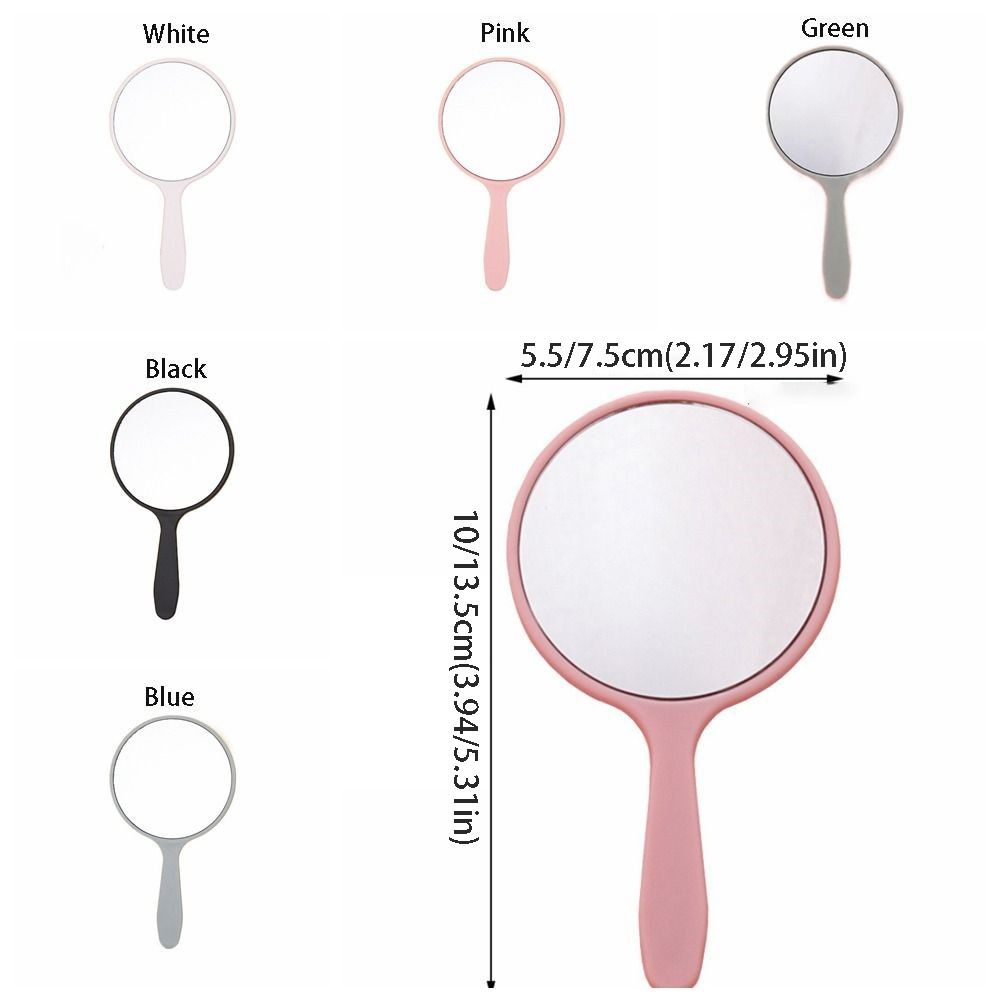 Cute DIY Makeup Mirror Handheld Small Round Handheld Mirror Anti-fall With Handle Portable Mirror Home