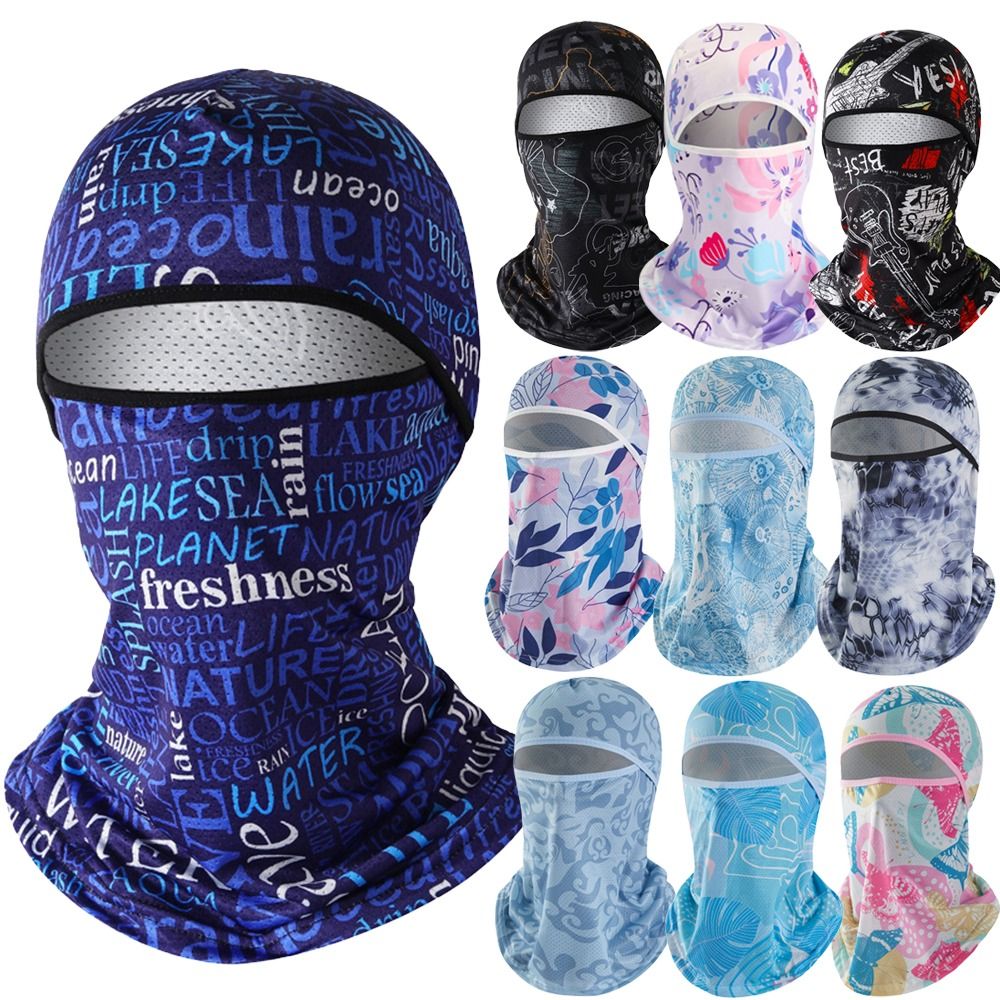 Fashion Ice Silk Cool Balaclava Breathable Sun Protection Motorcycle Cycling Mask Quick Dry Full Face Cap Summer