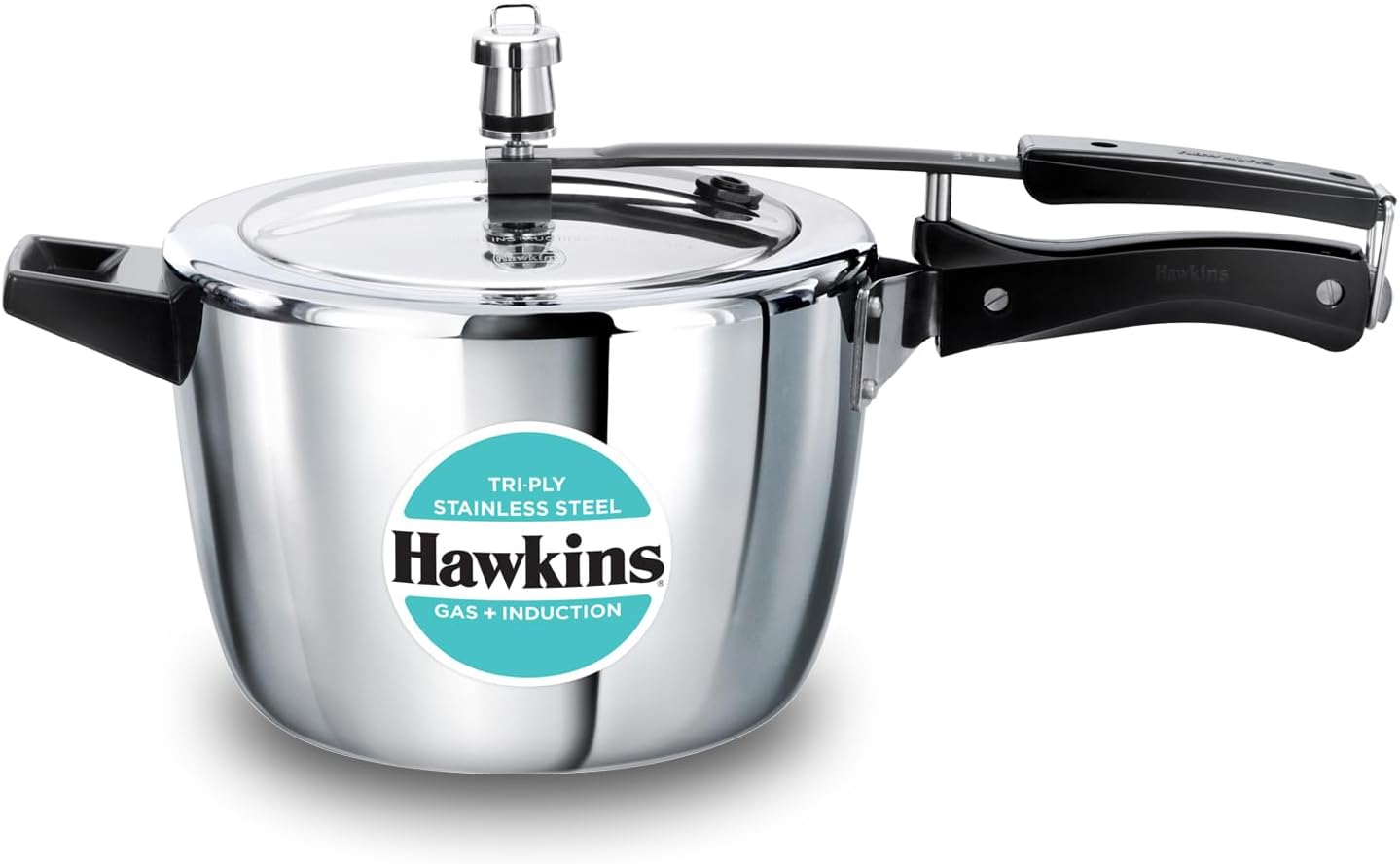 Hawkins Steel Tri-Ply Pressure Cooker - 4.5L - Premium Food Grade Stainless Steel - Induction Friendly - HSST45