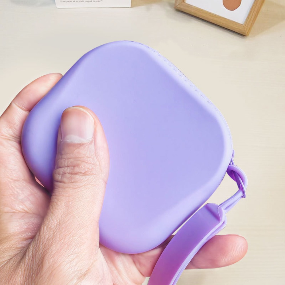 Casual Silicone Silicone Coin Purse Morandi Color Square Mini Storage Bag Waterproof Wallet Earphone Bag Travel