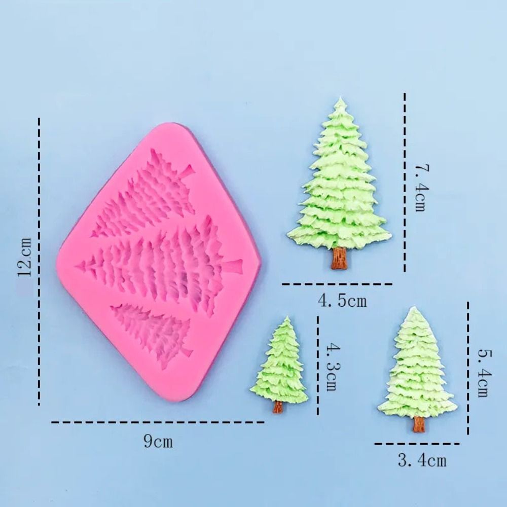 Resin Molds Pink Grey Christmas Tree Silicone Cake Mold Easy Demoulding Soft Chocolate Mold Christmas Series Clear Printing Cake Decorating Tools Candy