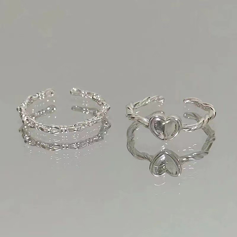 【New Arrivals】Simple Light Luxury Solid Love Ins Ring Women's High-face Fashionable Personalized Index Finger Adjustable Student Ring