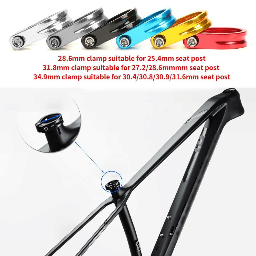 Bike Parts 28.6/31.8/34.9mm Bike Seatpost Clamp Super Light Titanium Aluminum Alloy Bicycle Sitting Rod Clamp Front Derailleur Ultralight Aluminum Tube Clamp Riding Accessories
