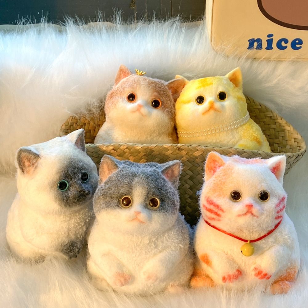 Cute Slow Rebound Big Cat Doll Squeeze Toy Animal Cartoon Simulation Cat Squeeze Toys Soft Mini Cat Fidget Toy Office