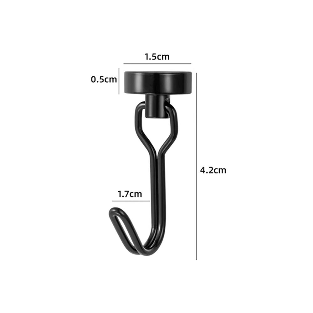 2pcs New No Drill Magnetic Hook 360° Rotating Heavy Duty Fridge Magnet Hook Black/White Kitchen Organizer Hangers Kitchen