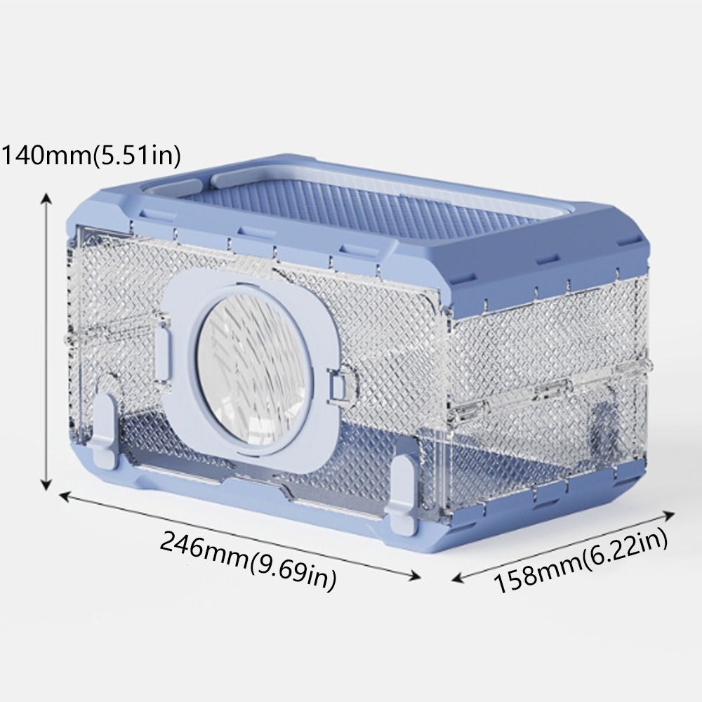 Durable Folding Insect Observation Box Transparent Wear Resistant Portable Hamster Cage Waterproof Pet Observation Box for Outdoor