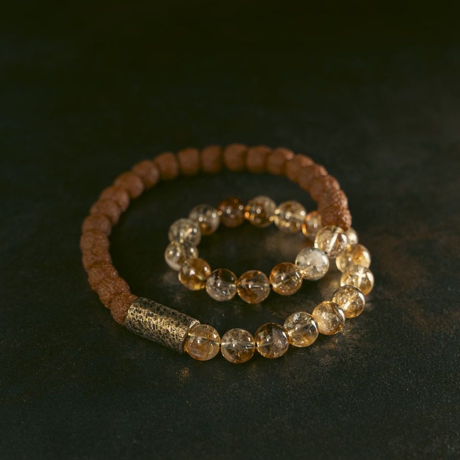 Sale】Original Design Citrine King Kong Bodhi Bracelet Women's Retro Personalized Natural Color Crystal Double Men's Bracelet