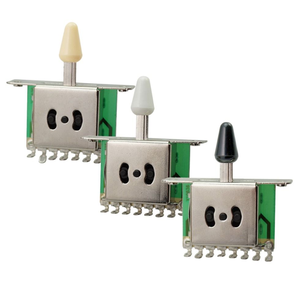 Portable 3/5 Way Guitar Pickup Selector Switch ABS Knob Metal Guitar 3 Way Pickup 3 Colors Replacement Guitar Pickup Switches Guitarra Part Accessories