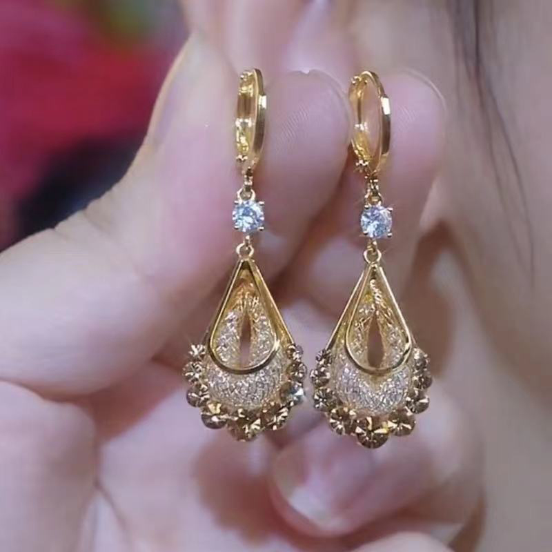 Fashion Luxury Water Drop Crystal Long Tassel Earrings Female Jewelry Wedding Party Gift 7DD