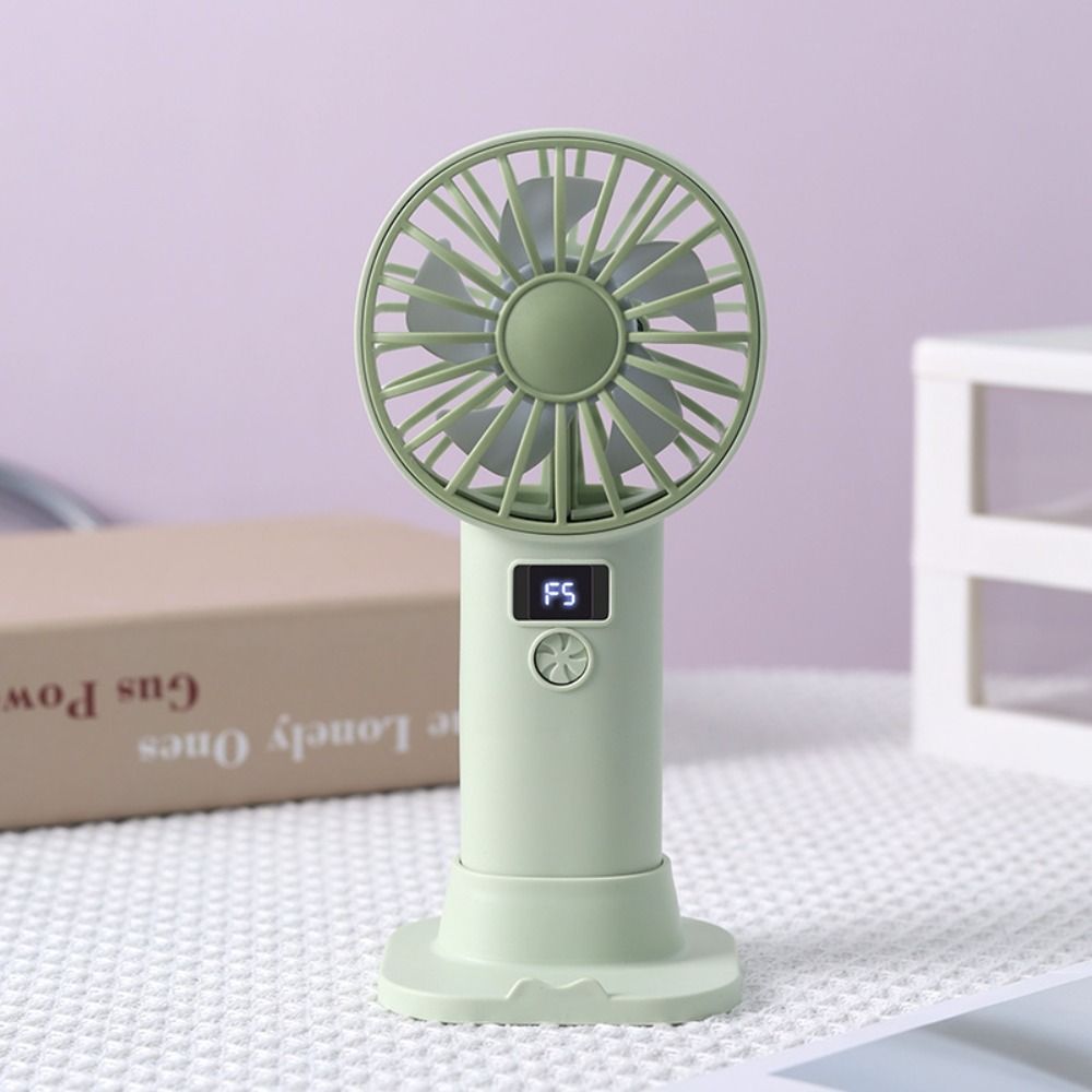 Portable Mini Size Digital Display Fan Compact Lightweight Rechargeable Fan Stable Base Practical Design Cooling Fan Gift Giving