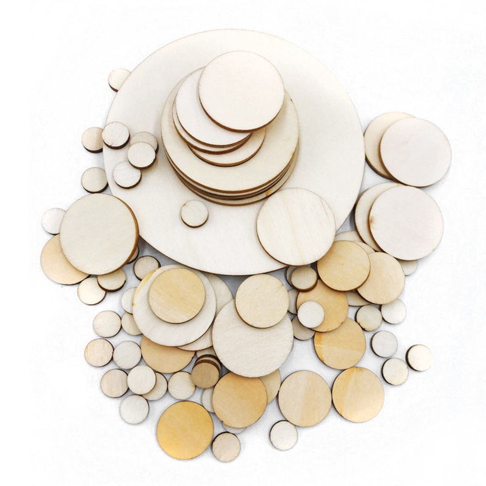 Natural Circles DIY Crafts Birthday Circle Discs Wedding Wood Craft Wood Slices Ornament Decor Painting